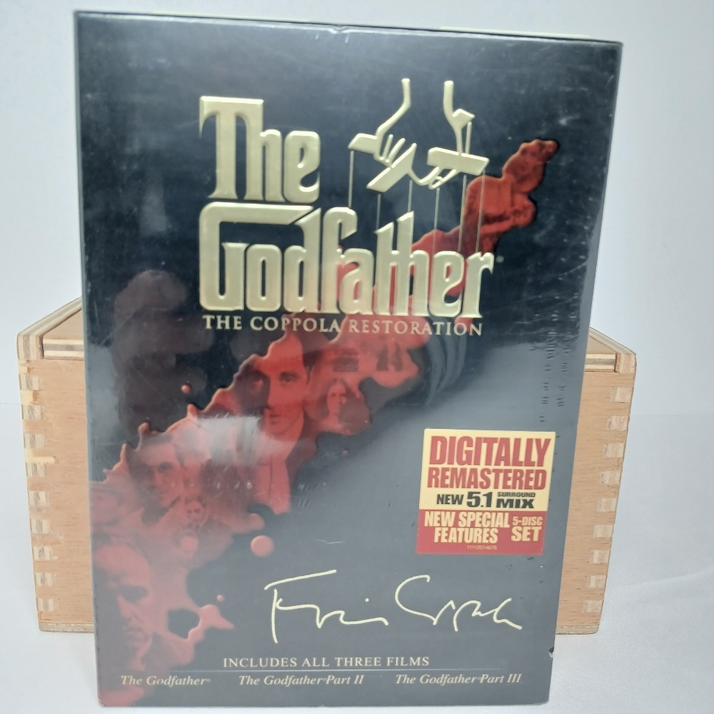 The Godfather Trilogy The Coppola Restoration 5 Disc DVD Set Factory Sealed